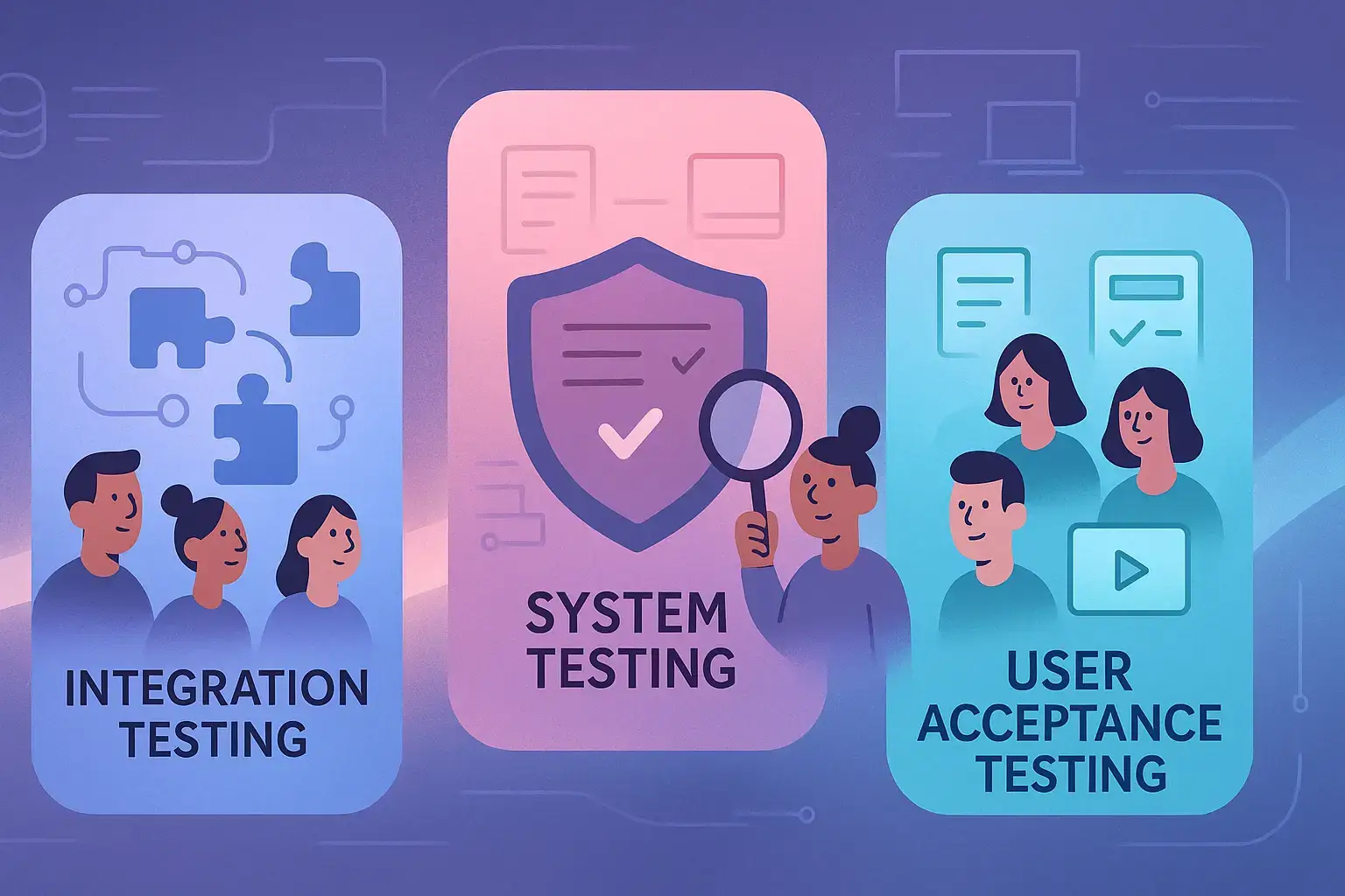 uar vs system vs integration testing